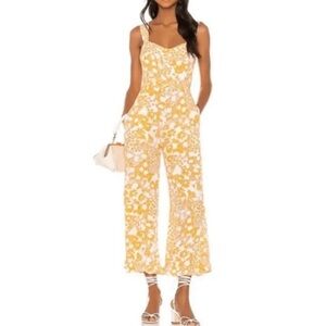 Faithfull The Brand Kasbah Jumpsuit in Jasmine Yellow Hestia Floral